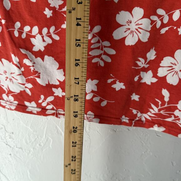 Vanity Y2k Hawaiian Large Red White Floral Strapless Tube Top Beach Summer - Picture 5 of 7